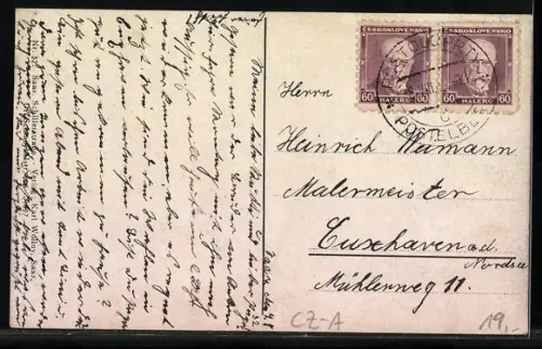 AK Saaz, Häuser an der Schillerstrasse