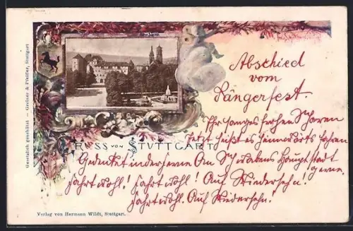 AK Stuttgart, Schlossplatz, Stiftskirche