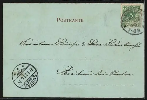 Mondschein-AK Guntershausen, Hotel Bellevue, Besitzer Robert Amend