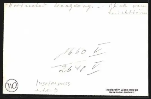 AK Wangerooge, Nordwestküste, Inselbahn Inselexpress, Blick vom Leuchtturm