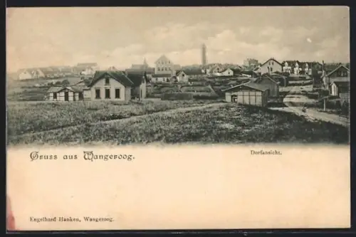 AK Wangerooge, Ortspartie aus der Vogelschau