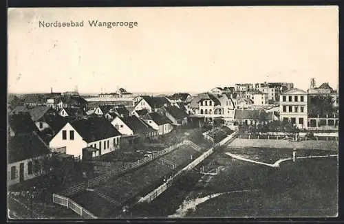 AK Wangerooge, Ortsansicht mit Wohnhäusern und Kurgebäuden