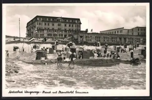 AK Wangerooge, Strand mit Strandhotel Germania