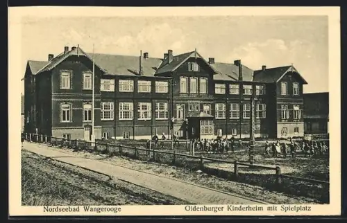 AK Wangerooge, Oldenburger Kinderheim mit Spielplatz