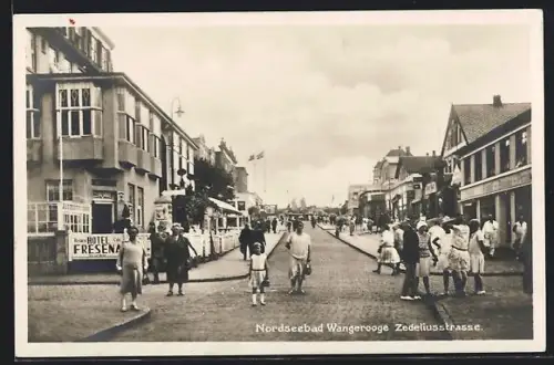AK Wangerooge, Zedeliusstrasse, Hotel Fresena