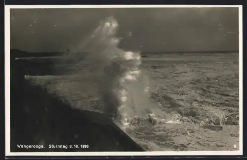 Foto-AK Wangerooge, Sturmflut am 8.10.1926