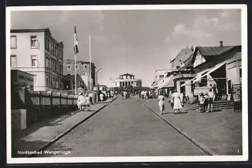 AK Wangerooge, Zedeliusstrasse, Strassenszene
