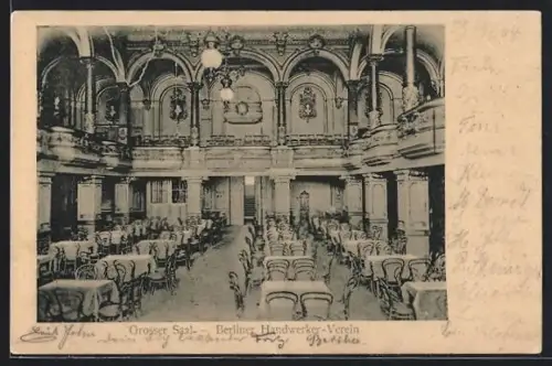 AK Berlin, Handwerkervereinshaus, Grosser Saal, Sophienstrasse 18