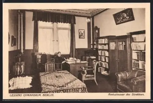 AK Berlin-Wedding, Lessing-Gymnasium, Schöningstrasse 17, Amtszimmer des Direktors