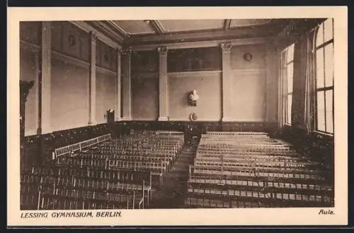 AK Berlin-Wedding, Lessing-Gymnasium, Schöningstrasse 17, Aula