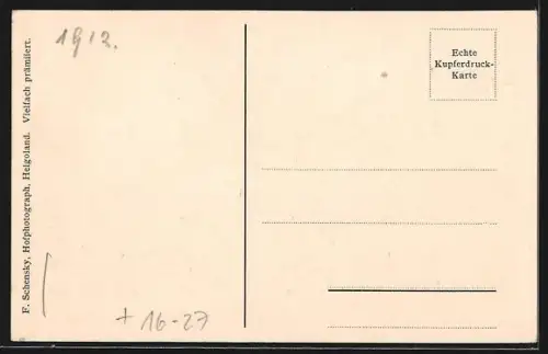 AK Helgoland, Inselansicht bei schwerer See