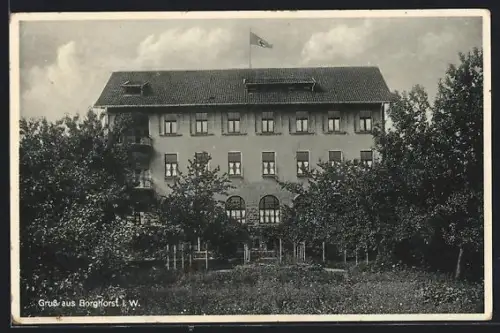 AK Borghorst i. W., Grosses Gebäude mit 