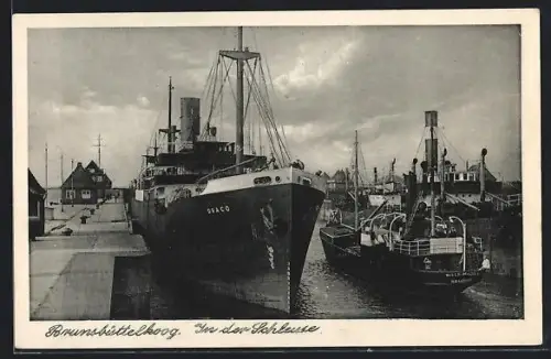 AK Brunsbüttelkoog, Schiffe in der Schleuse