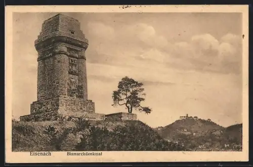 AK Eisenach / Thüringen, Blick zum Bismarckdenkmal