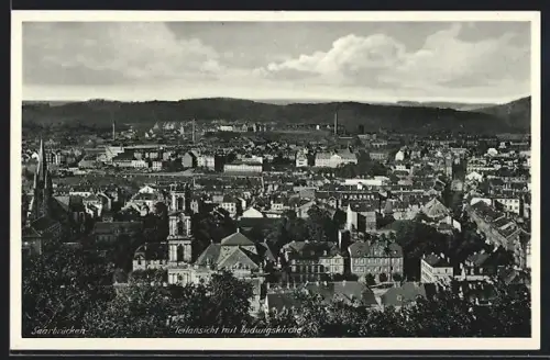 AK Saarbrücken, Teilansicht mit Ludwigskirche
