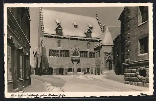 AK Regensburg, Rathaus im Winter