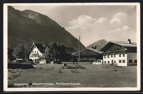 AK Graswang /Oberammergau, Alte Bauernhäuser