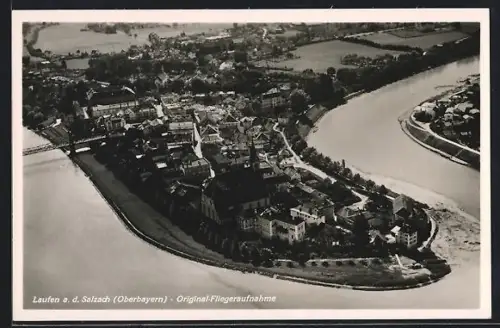 AK Laufen a. d. Salzach, Original-Fliegeraufnahme