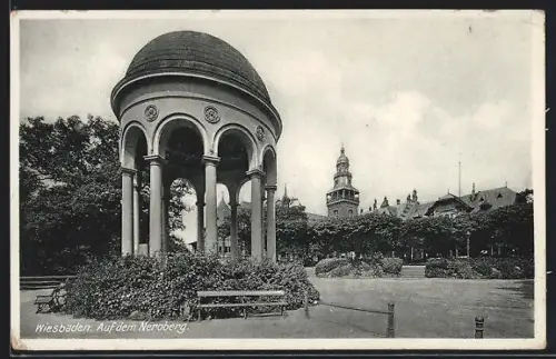 AK Wiesbaden, Neroberg, Pavillon und Aussicht