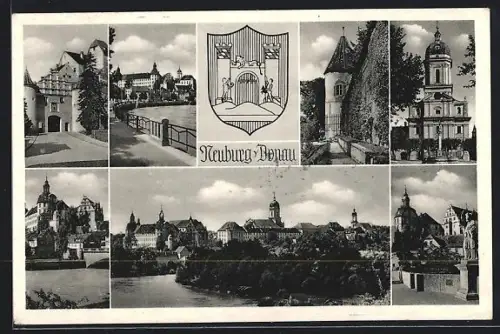 AK Neuburg a. d. Donau, Schloss, Kirche, Stadtansichten