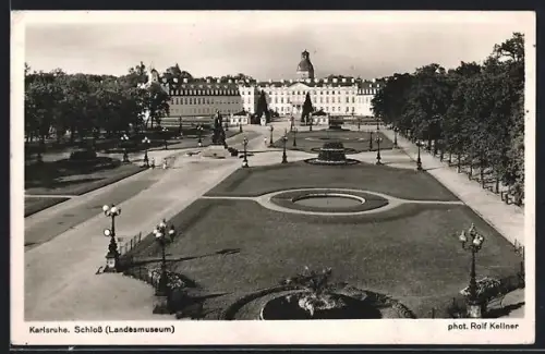 AK Karlsruhe, Schloss, Landesmuseum