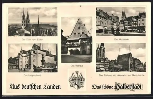 AK Halberstadt, Dom, Rathaus, Holzmarkt, Hauptzollamt, Martinikirche