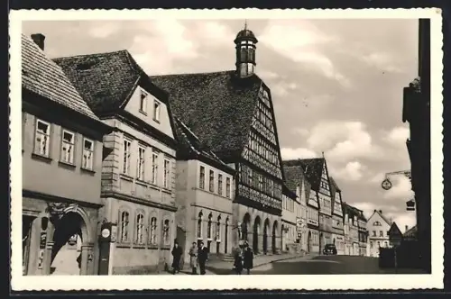 AK Ebern /Ufr., Hauptstrasse mit Rathaus
