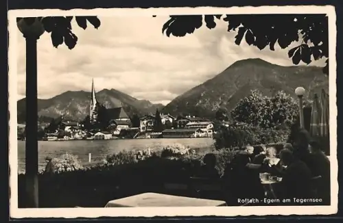AK Rottach-Egern am Tegernsee, Durchblick zum Ort