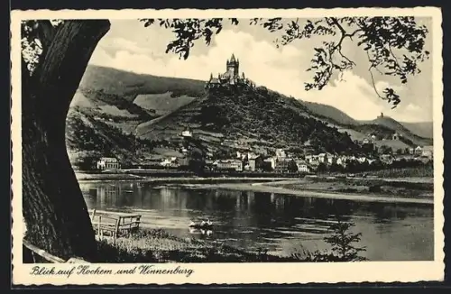 AK Kochem, Ortsansicht mit Winnenburg