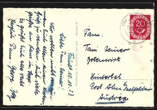 AK Feucht b. Nürnberg, Rathaus, Evang. Kirche, Kath. Kirche