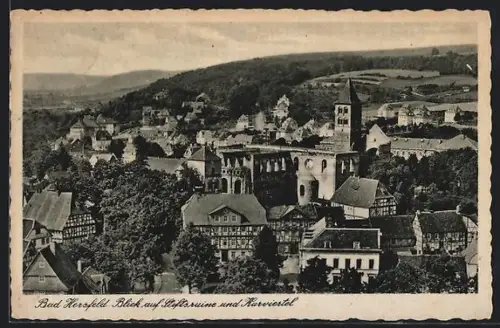 AK Bad Hersfeld, Blick auf Stiftsruine und Kurviertel