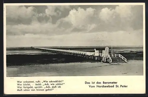 AK St. Peter / Nordsee, Barometer am Strand