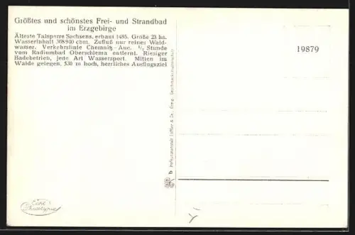 AK Neustädtel /Erzgeb., Strandbad Bergsee Filzteich