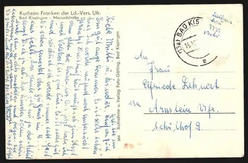 AK Bad Kissingen, Kurheim Franken in der Menzelstrasse