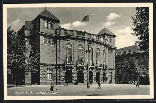 AK Mainz a. Rh., Stadt-Theater, 