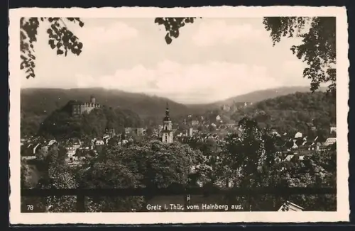 AK Greiz i. Thür., Blick vom Hainberg
