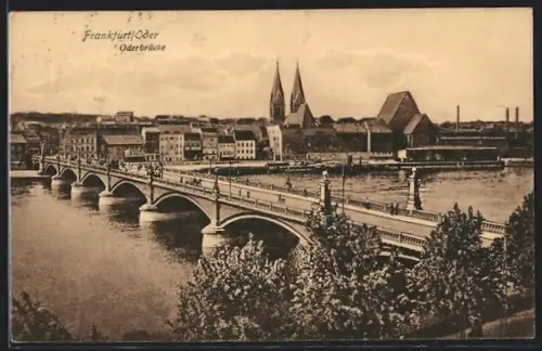 AK Frankfurt /Oder, Blick zur Oderbrücke