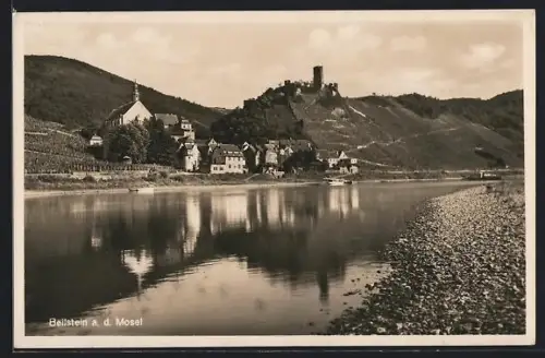 AK Beilstein a. d. Mosel, Ortsansicht mit Kirche
