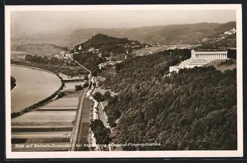 AK Donaustauf bei Regensburg, Fliegeraufnahme des Ortes