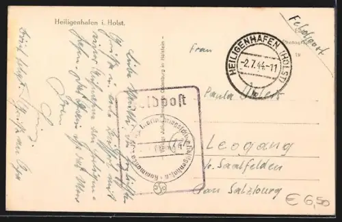 AK Heiligenhafen i. Holst., Ortsansicht mit Bäumen