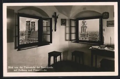 AK München, Blick von der Turmstube der Peterskirche