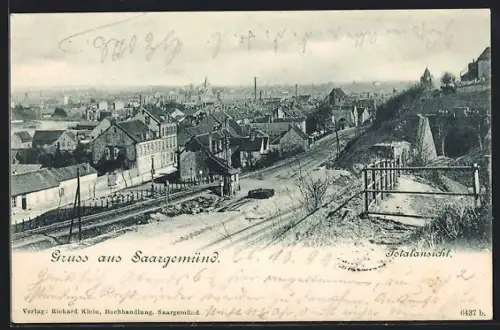 AK Saargemünd, Teilansicht aus der Vogelschau