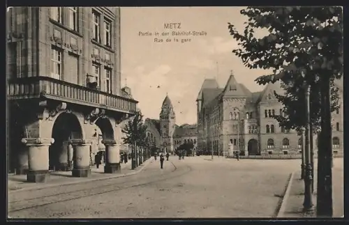 AK Metz, Partie in der Bahnhof-Strasse
