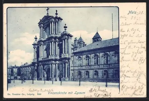 AK Metz, Église Saint-Vincent avec le lycée