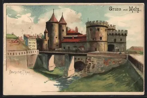 Lithographie Metz, Deutsches Tor