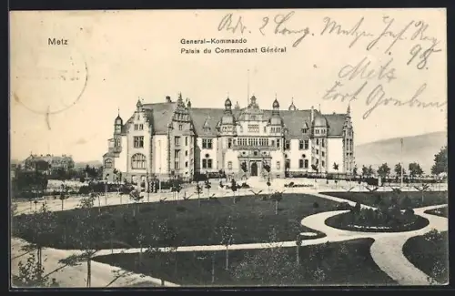 AK Metz, Palais du Commandant Général et jardins adjacents