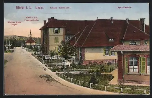 AK Bitsch, Lager, Wache mit Postgebäude, Kantine, Arbeitskommando