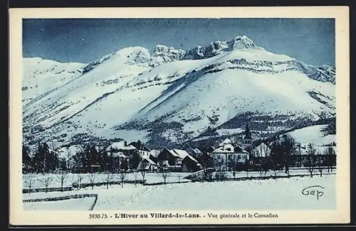 AK Villard-de-Lans, L`Hiver au Villard-de-Lans, Vue générale et le Cornafion