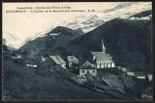 AK Allemont /A.-M., L`Église et le Massif des Rousses
