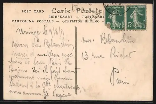 AK Uriage-les-Bains /Isère, L`ancien Hôtel et Établissement Thermal